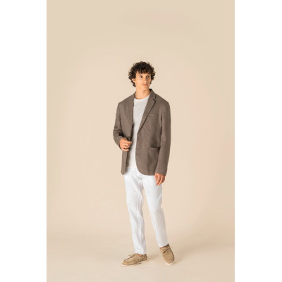 Men's washed effect linen blazer